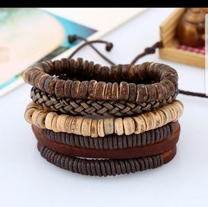 Rustic look leather bracelet